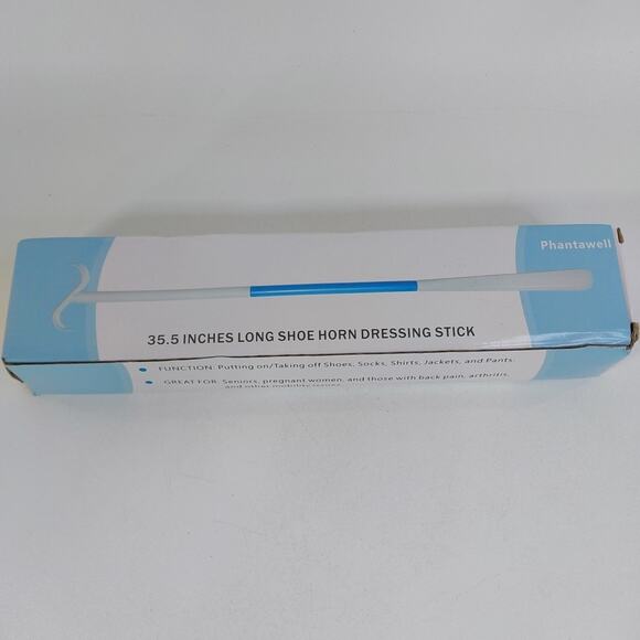 35.5 Inch Long Handled Shoe Horn, Dressing Stick, Sock Remover Aid Helper - Vers - Picture 1 of 3